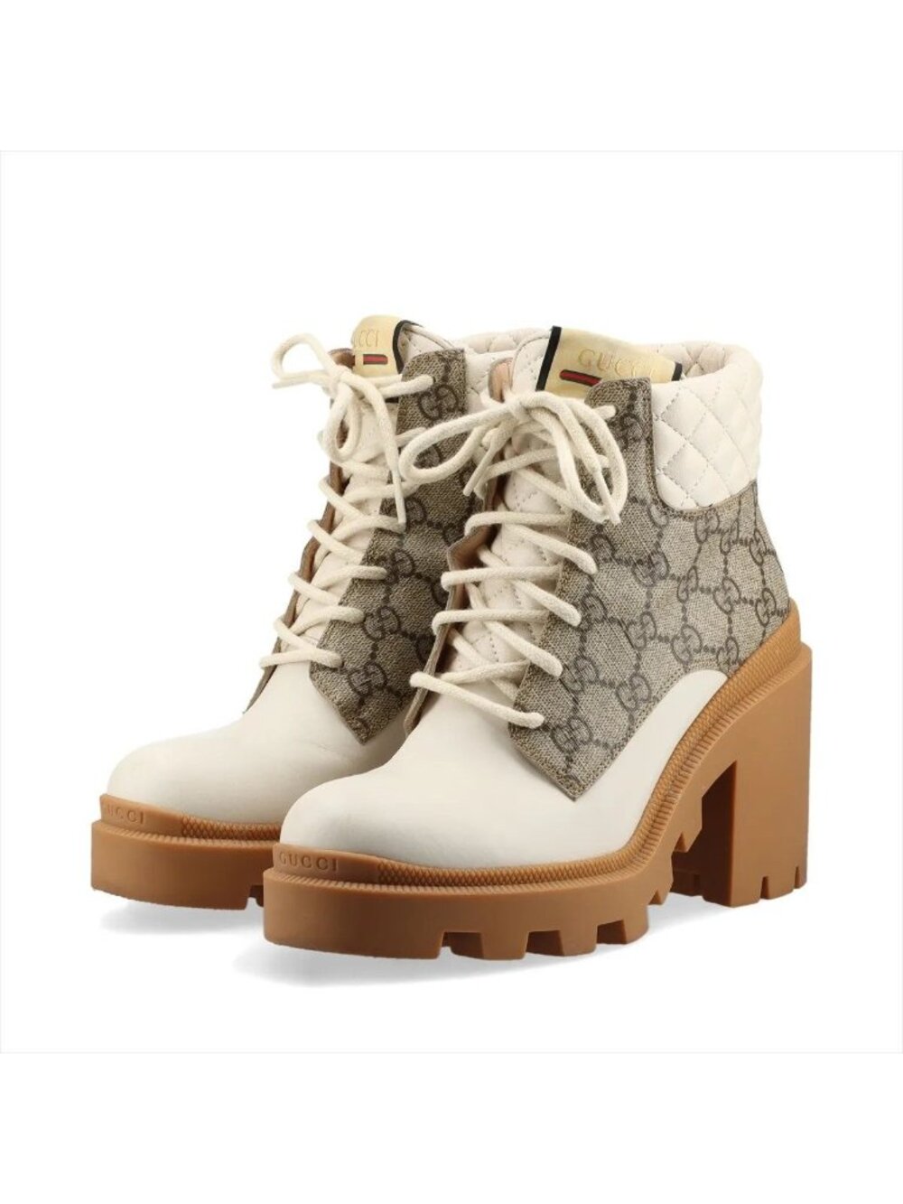 Gucci GG Supreme Quilted Leather Heels Boots